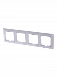2514-94-507 Рамка 4-постовая с декоративной накладкой (альпийский белый) Basic 55 ABB. Вид 1