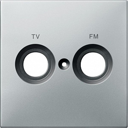 Центральная плата с маркировкой TV/FM, sd (сталь) Merten Schneider Electric. Вид 1