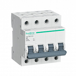 Автоматический выключатель 4-полюсный, 6А, 6kA (хар-ка B) City9 Systeme Electric. Вид 1