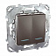 Выключатель 2-клавишный, 2 модуля, с индикацией (графит) Unica Top Schneider Electric. Вид 1.