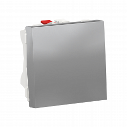 Выключатель 1-клавишный, сх. 1, 10 ax, 250 в, 2 модуля (алюминий) Unica Modular Schneider Electric. Вид 1