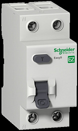 Блок утечки тока 2-полюсный, 40A, 300mA, тип АC (УЗО) EASY 9 Schneider Electric. Вид 1
