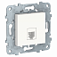 Розетка телефонная, RJ11, одиночная, 4 контакта (белый) Unica New Schneider Electric. Вид 1.
