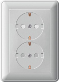 Розетка двойная 2К+З, 16А, 250В со шторками (белый)(в сборе) Wessen 59 Systeme Electric