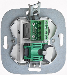 Розетка двойная RJ11+RJ45, кат.5e, механизм (шампань) Дуэт Schneider Electric. Вид 1