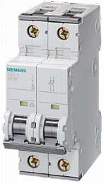 Автомат 2-полюсный 6А 10кА (хар-ка D) Siemens. Вид 1