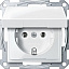 Розетка SCHUKO с крышкой (белый) Merten Schneider Electric. Вид 1.