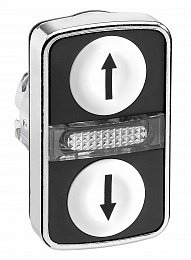 Головка метал. двойной кнопки с подсв., встр. led Schneider Electric. Вид 1