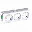 Розетка тройная 2Р+Е со шторками, 250В (белый) R9003 Schneider Electric. Вид 2.