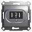 Розетка USB 5в /1400 ма, 2 х 5в /700 ма, механизм (алюминий) Glossa Schneider Electric. Вид 1.