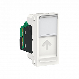 Розетка компьютерная, RJ45, одиночная, кат. 5е STP, 1 модуль (белый) Unica Modular Schneider Electric. Вид 1