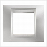 Рамка 1-постовая (хром матовый/алюминий) UnicaTop Schneider Electric