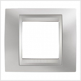 Рамка 1-постовая (хром матовый/алюминий) UnicaTop Schneider Electric. Вид 1