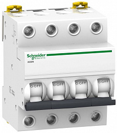 iK60N 4P 6A Автоматический выключатель 4-полюсный, 6А, 6kA (хар-ка C) Schneider Electric. Вид 1