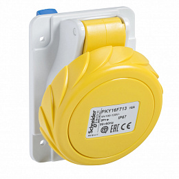 Розетка панельная угл бстр 32а 3P-E 100-130 IP67 Schneider Electric. Вид 1