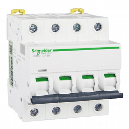 iC65N 4P 16А Автоматический выключатель 4-полюсный, 16А, 6kA (хар-ка C) Schneider Electric. Вид 1