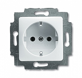 20 EUCQ-214 Розетка SCHUKO 16А 250В, цвет альпийский белый ABB. Вид 1