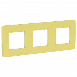 Рамка 3-постовая (зеленое яблоко/белый) Unica Studio Schneider Electric. Вид 1