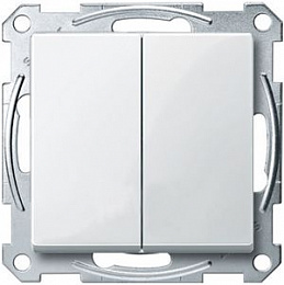 Выключатель 2-клавишный без рамки (белый) Merten M-Trend Schneider Electric. Вид 1
