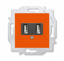 5014H-A00040 66W USB зарядка двойная, Levit, оранжевый ABB. Вид 1