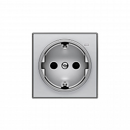 8588.8 PL Накладка для розетки SCHUKO с линзой для контрольной подсветки,серия SKY, серебристый алюминий ABB. Вид 1