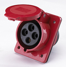 РЩ102-4-32-IP44 Розетка для скрытой проводки 3P+PE 32А 380-415В IP44 DEKraft. Вид 1