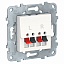 Аудиорозетка для колонок (белая) Unica New Schneider Electric. Вид 1.