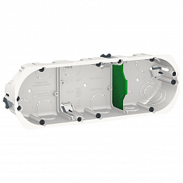 Коробка 3 поста глубина 40мм д/полых стен белая Schneider Electric. Вид 1