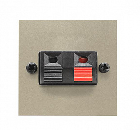 N2257.1 CV Механизм аудиоразъёма для подключения громкоговорителей/динамиков (прищепки), чёрный+красный, 2-модульный, серия Zenit, цвет шампань ABB. Вид 1