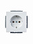 20 EUC-884-500 Розетка SCHUKO 16А 250В, серия solo/future, цвет белый бархат ABB. Вид 2.