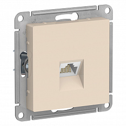 Розетка компьютерная RJ45, кат. 6A, механизм (бежевый) Atlas Design Systeme Electric. Вид 1