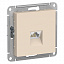 Розетка компьютерная RJ45, кат. 6A, механизм (бежевый) Atlas Design Systeme Electric. Вид 1.