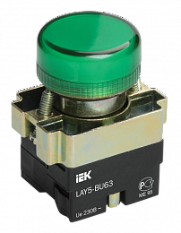 LAY5-BU63 Индикатор зеленого цвета d22мм ИЭК. Вид 1