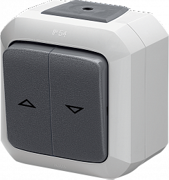 3558N-C89510 S Выключатель жалюзи двухклавишный с фиксацией клавиш IP54 серый Variant+ ABB. Вид 1