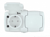 Розетка двойная 2К+З со шторками, О/У, 16а, 250В, IP44 (белый) Рондо Systeme Electric