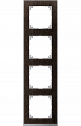 Рамка 4-постовая, sm (венге/алюминий) Merten M-Pure Décor Schneider Electric. Вид 1