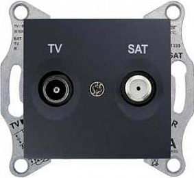Розетка TV/SAT, проходная, 8 db (графит) Sedna Schneider Electric. Вид 1