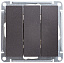 Выключатель 3-клавишный, 10АХ, механизм, (черный бархат) Wessen 59 Systeme Electric. Вид 1.