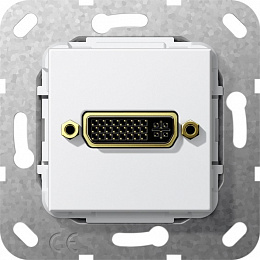 Розетка DVI (белый глянцевый) System 55 Gira. Вид 1