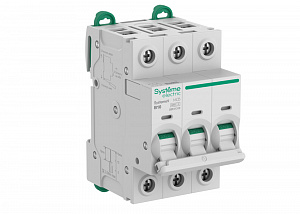 Автоматический выключатель 3-полюсный, 10A, 6kA (хар-ка B) Systeme9 Systeme Electric. Вид 1