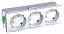 Розетка тройная 2Р+Е со шторками, 250В (белый) R9003 Schneider Electric. Вид 1.