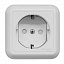 Розетка с защитными шторками, О/У, 16А, 250В, (белый) Прима Systeme Electric. Вид 1.