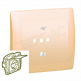 Розетка 2К+З с шторками и крышкой, с лицевой панелью (dark bronze) Galea Life Legrand