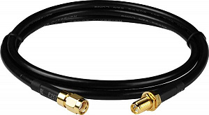 Антенный кабель RG58A/U, 1 метр, RP-SMA male to RP-SMA Female, ПВХ, 5В ICP DAS. Вид 1