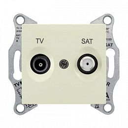 Розетка TV/SAT оконечнечная 1 дБ (бежевый) Sedna Schneider Electric. Вид 1