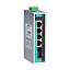 5-портовый неуправляемый коммутатор: 4х10/100 BaseTX Ethernet, 1х100 BaseFX, -40...+75C MOXA. Вид 1.