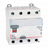 DX3 Блок утечки тока (УЗО) 4-полюсный, 40A, 300mA, тип А, S Legrand