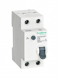 Дифф. автомат 1P+N, 10А, 30mA, тип AC, 6kA (хар-ка C) City9 Systeme Electric. Вид 1