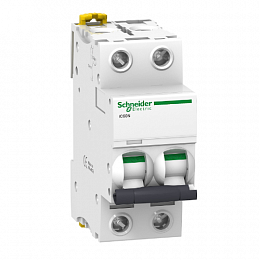 iC60N 2P 16А Автоматический выключатель 2-полюсный, 16А, 6кА (хар-ка C) Schneider Electric. Вид 1