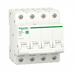 Автоматический выключатель 4-полюсный (АВ) С 50А 6кA Schneider Electric. Вид 1